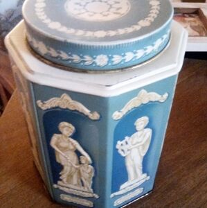 Blue and White Decorative Canister
